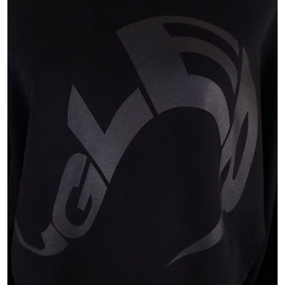 Mugler Mugler Logo Print Cropped Hoodie Size L Unisex Black Size L / US 10 / IT 46 - 4 Thumbnail