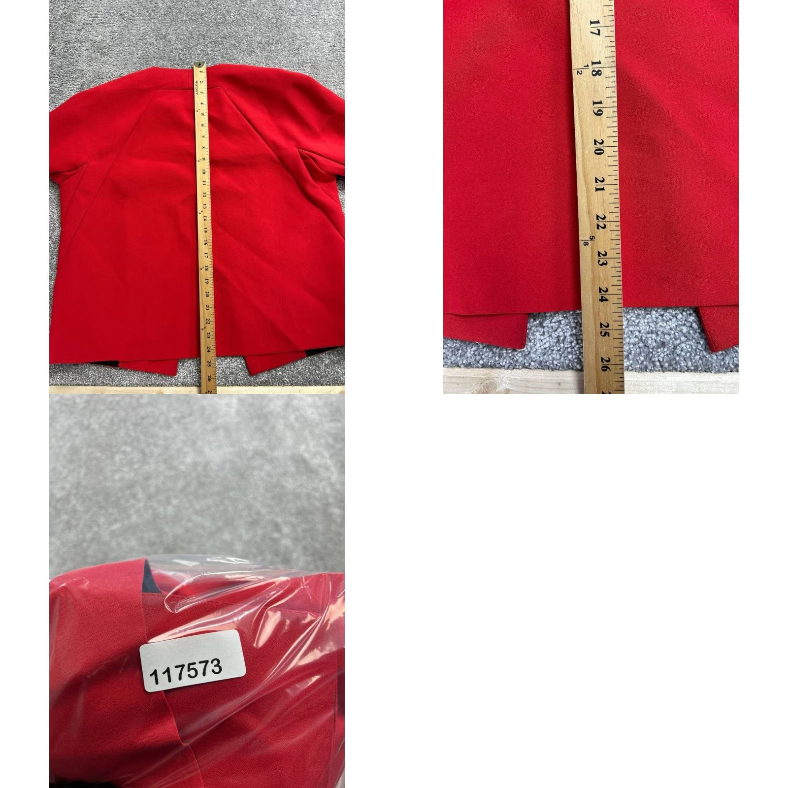 Vintage Lafayette 148 New York Tara Seamed Scuba Jacket Womens M Red Open Front Jacket Size M / US 6-8 / IT 42-44 - 8 Thumbnail
