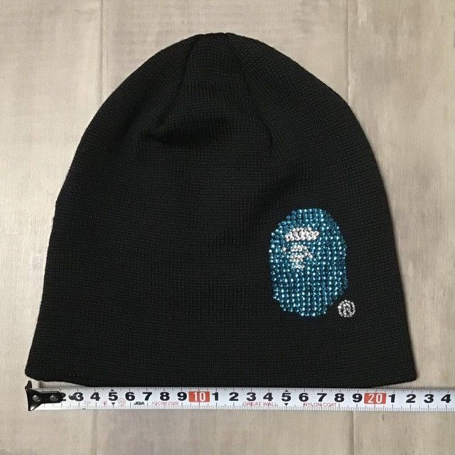 Bape × Nigo × Swarovski BAPE Swarovski APE FACE logo beanie knit cap a bathing ape Size ONE SIZE - 4 Thumbnail