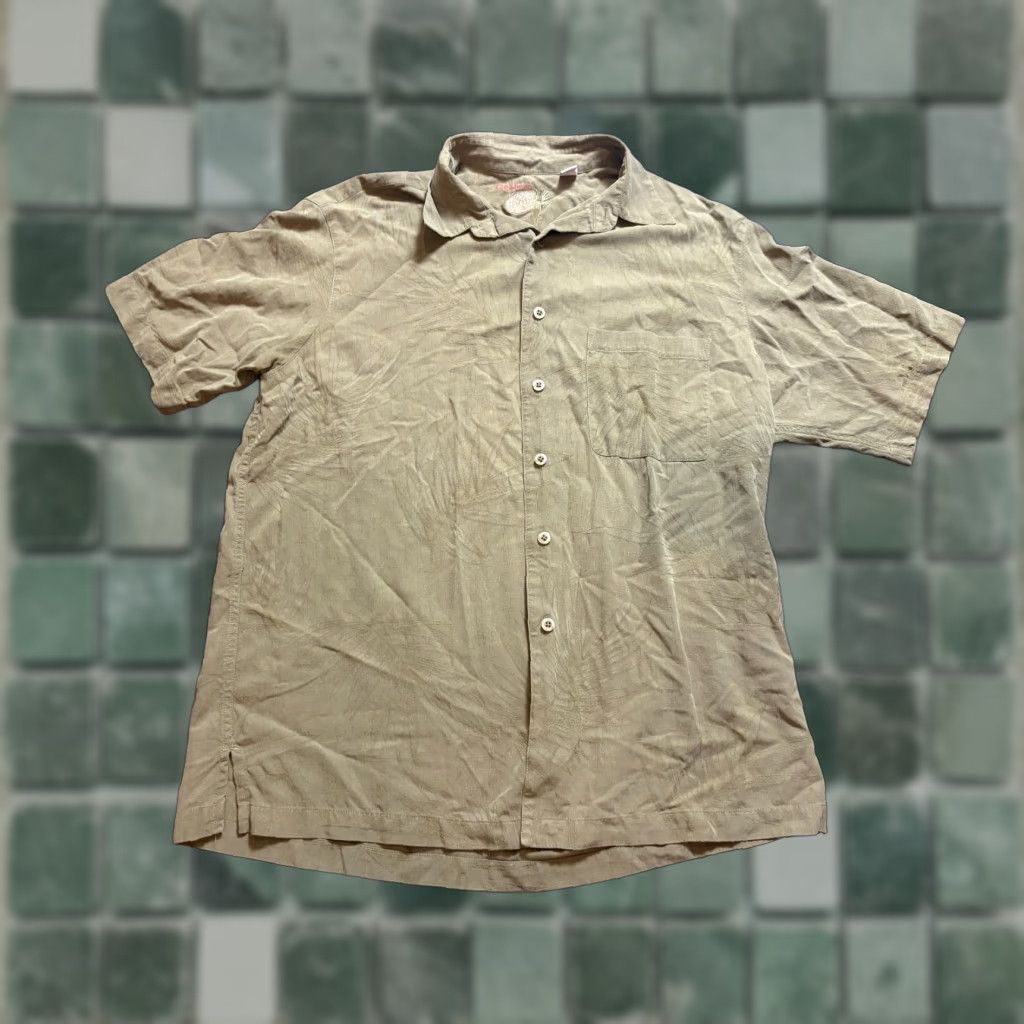 Vintage Caribbean Pineapple Hawaiian Shirt Mens Large Tan Button-Up Silk Cotton Shirt Size US L / EU 52-54 / 3 - 1 Thumbnail
