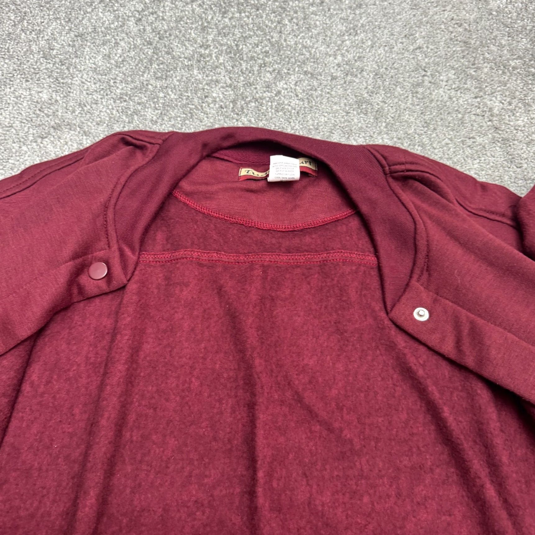 Tudor VINTAGE Tudor Court Sweatshirt - Red 90s Retro Cardigan Womens Large L - Casual All Seasons Pockets Easy Care Knit Sweatshirt Size L / US 10 / IT 46 - 6 Thumbnail