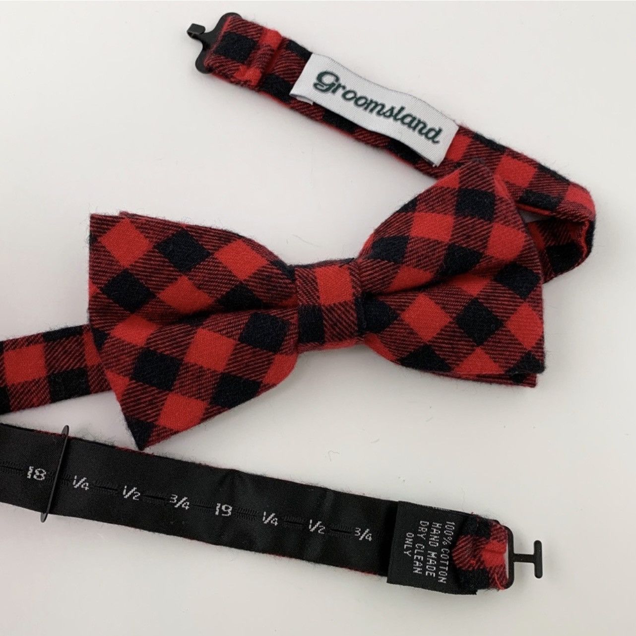 Other Men's Red/Black Buffalo Plaid Bow Tie Size ONE SIZE - 5 Thumbnail