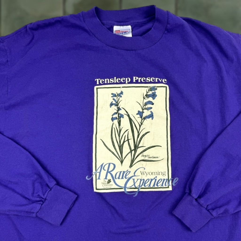 Hanes Vintage, Yes, Vintage Plant Nature T Shirt Adult XL Purple Tensleep Preserve Flower 90s Size US XL / EU 56 / 4 - 1 Thumbnail
