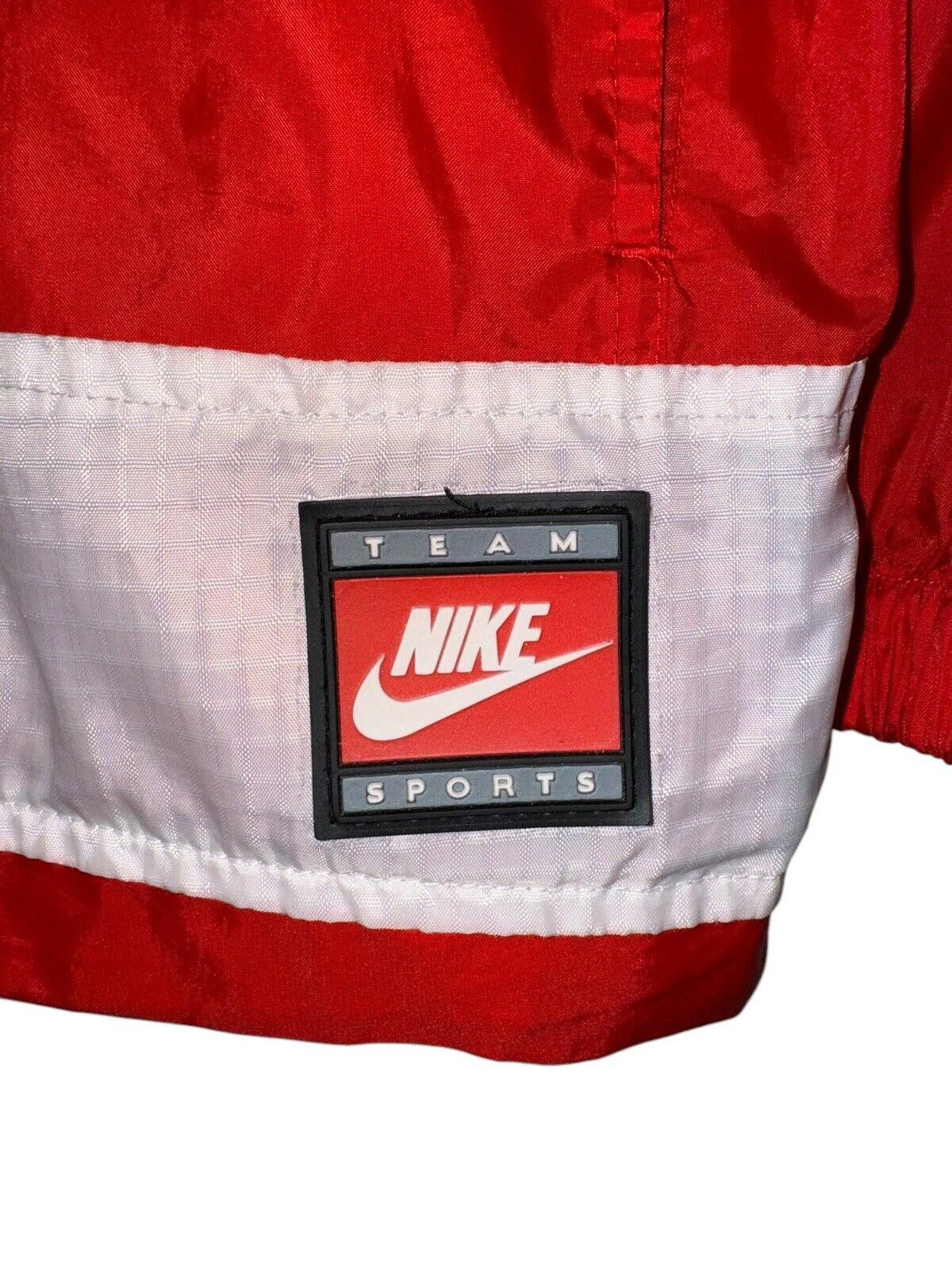 Nike Vintage Nike Team 90s Red Full Zip Windbreaker Jacket Kids L Size ONE SIZE - 6 Thumbnail
