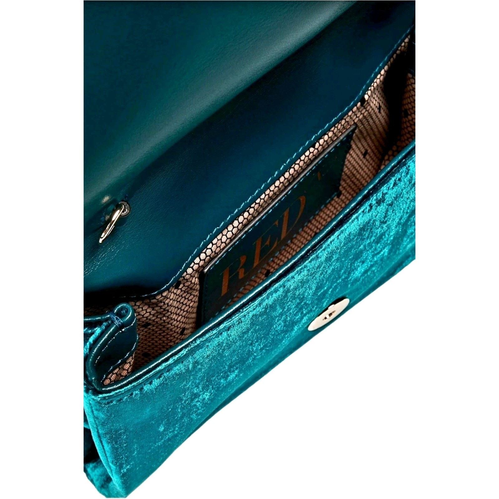 Valentino RED VALENTINO Velour Crossbody Bag Chain Strap Magnetic Flap Size ONE SIZE - 3 Thumbnail