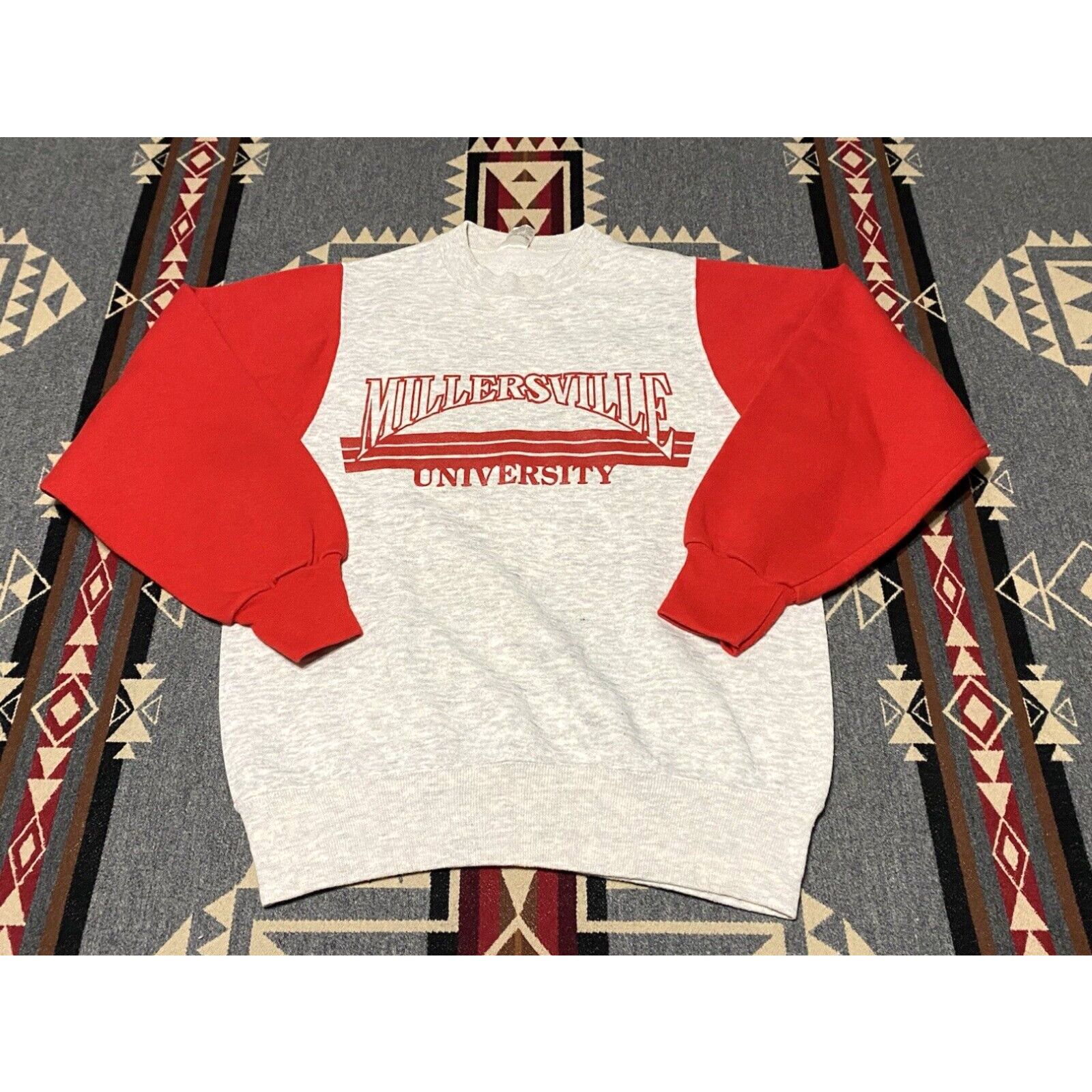 image of Velva Sheen Millersville University Sweatshirt Size M 70's 80's Gray VTG College Gray Red T47 in Wh