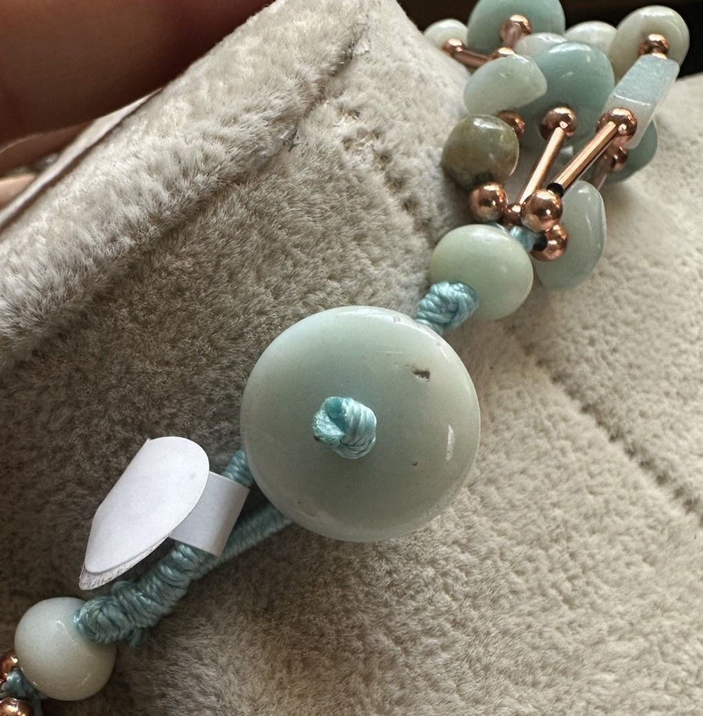 Handmade Multi Strand Amazonite Green Gem Stone Lg. Bead Aqua copper Size ONE SIZE - 4 Thumbnail