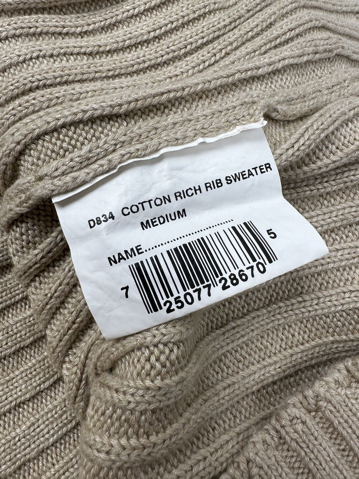 Barbour Vintage BARBOUR Cotton Cashmere Rich Rib Sweater Beige Men’s Size US M / EU 48-50 / 2 - 11 Thumbnail
