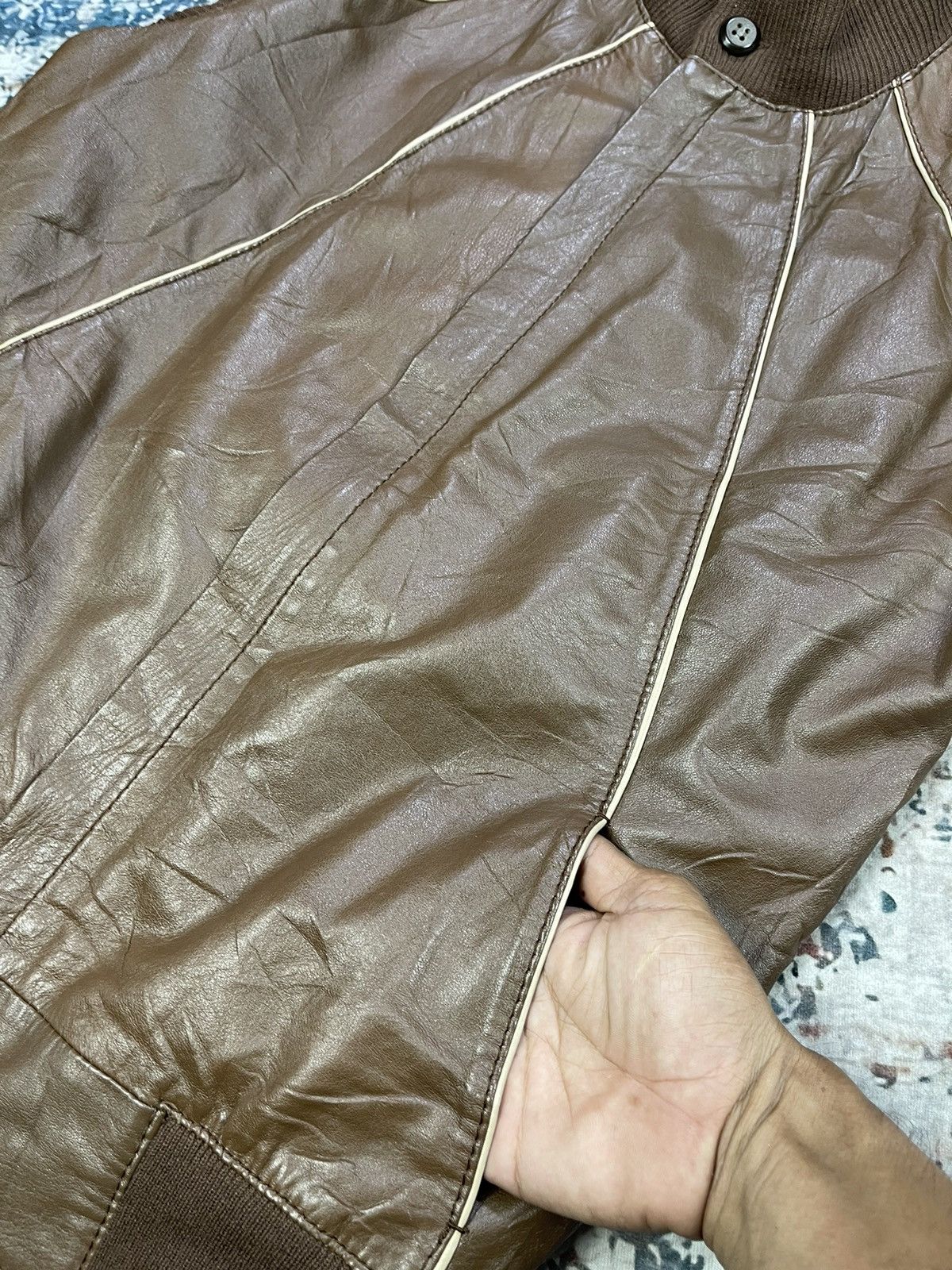 Torras Vintage Torras Spain Leather Switched Sweater Jackets Size US M / EU 48-50 / 2 - 9 Thumbnail