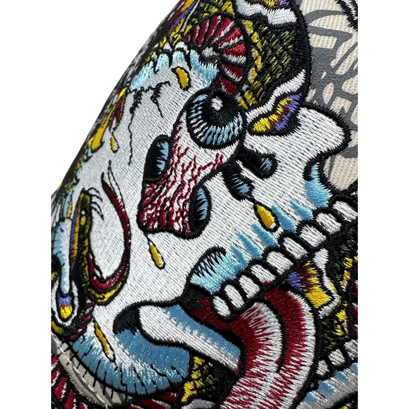Ed Hardy Ed Hardy Trucker Hat Embroidered Tattoo Battle Skull Cap Size ONE SIZE - 4 Thumbnail