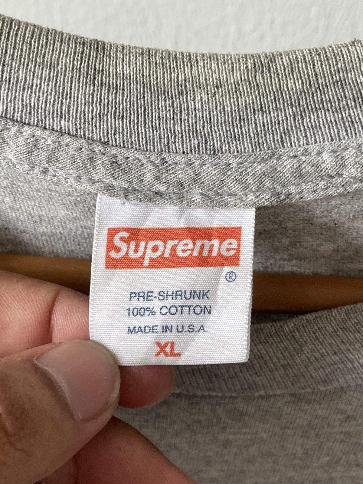 Supreme Supreme Box Logo Red on Grey Tee A2 Size US XL / EU 56 / 4 - 10 Thumbnail