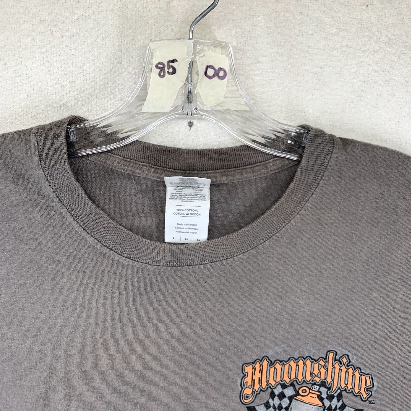Gildan VINTAGE Gildan Moonshine Drag Racing T-Shirt Adults Large Gray Graphic Print 2000s Mens Size US L / EU 52-54 / 3 - 6 Thumbnail