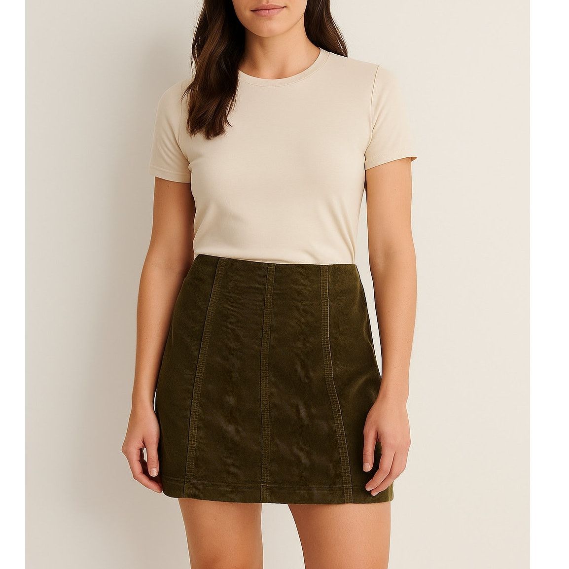 Free People Free People Corduroy Mini Skirt Moss Green Women's Size 8 Size 30" / US 8 / IT 44 - 1 Thumbnail