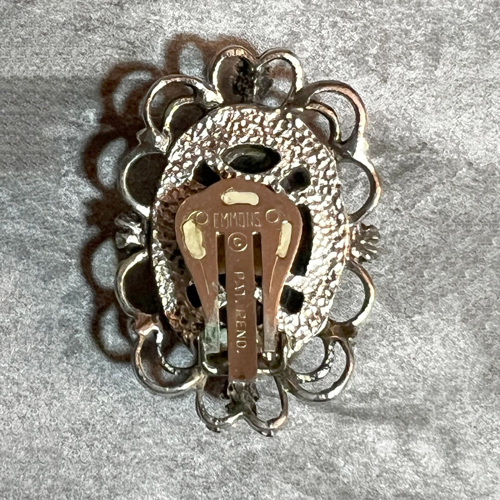 Vintage VTG 1970s Emmons Silver-Tone & Black Oval Statement Earrings Size ONE SIZE - 4 Thumbnail