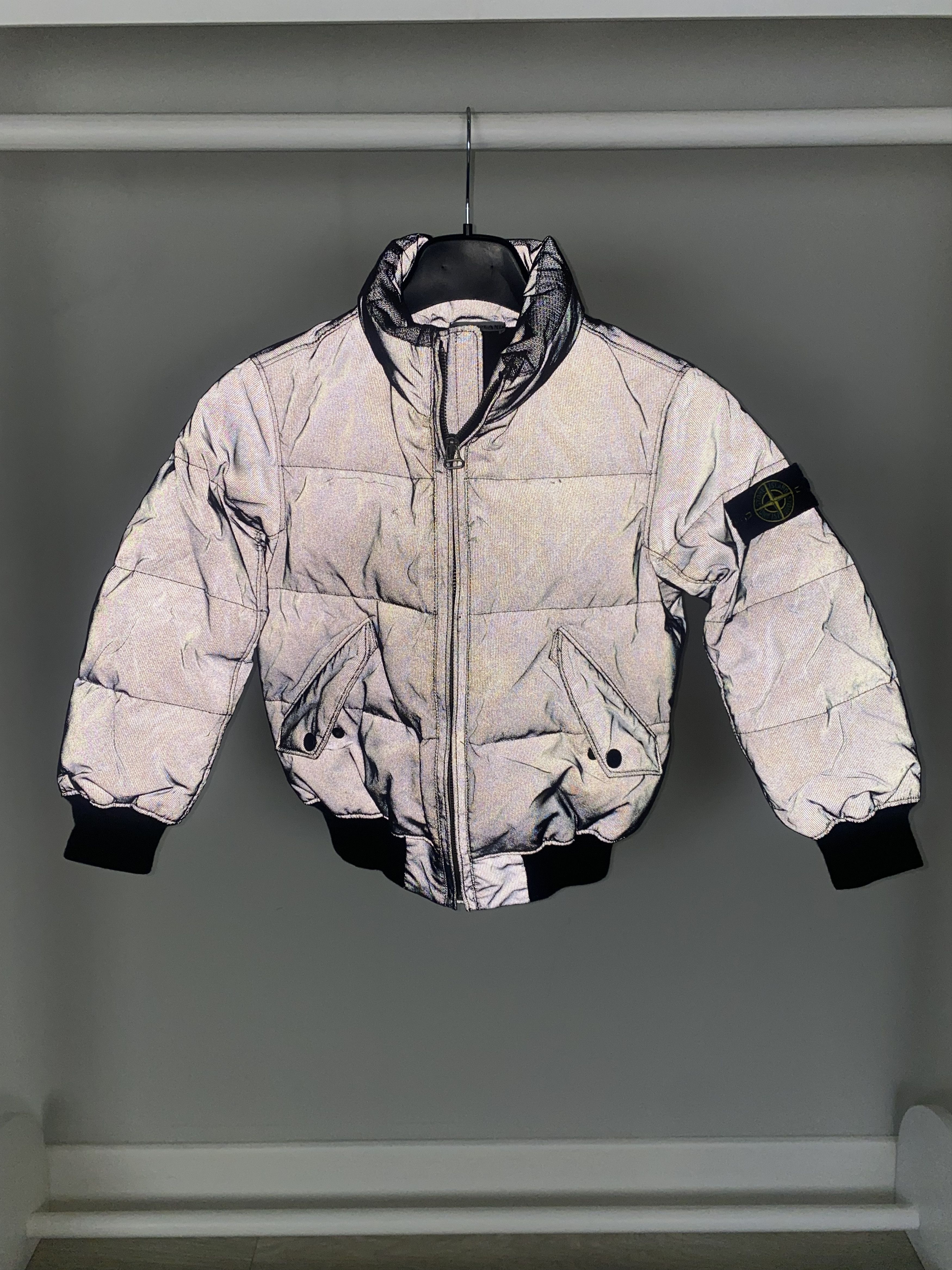 image of Stone Island Reflective Jacket Junior 8 in Grey, Men's (Size 2XS)
