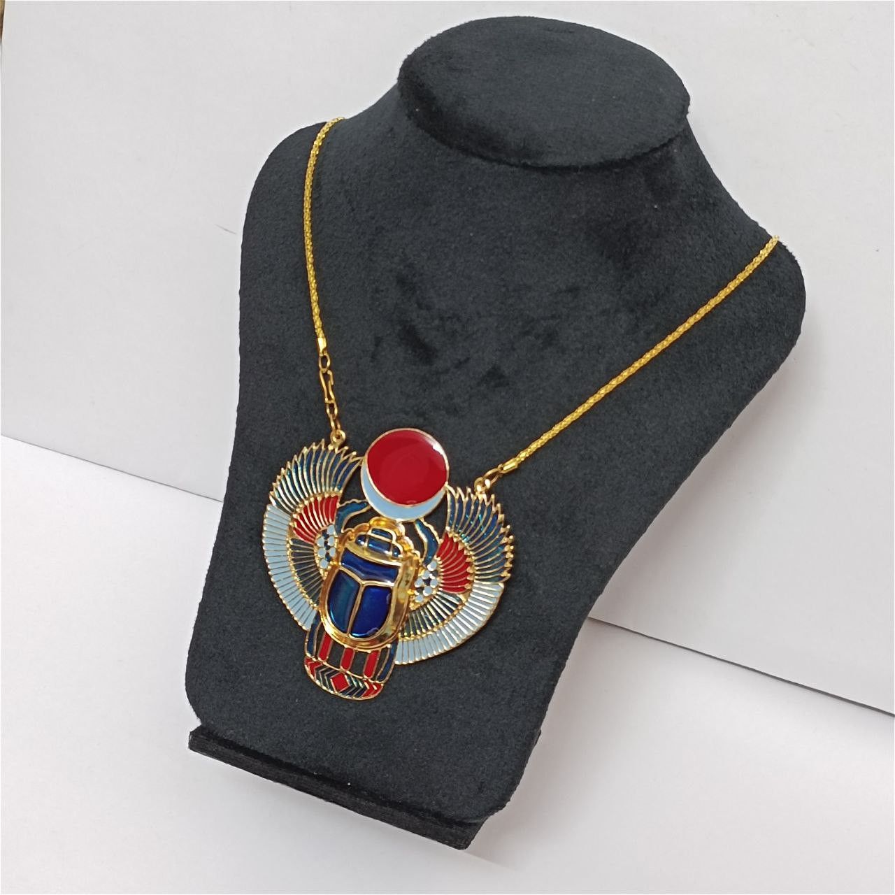 Other Handmade Egyptian scarab necklace with wings red sun disc Size ONE SIZE - 1 Thumbnail