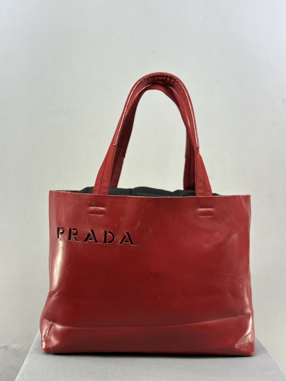 Prada Prada Symbol Red Tote Bag Size ONE SIZE - 1 Thumbnail