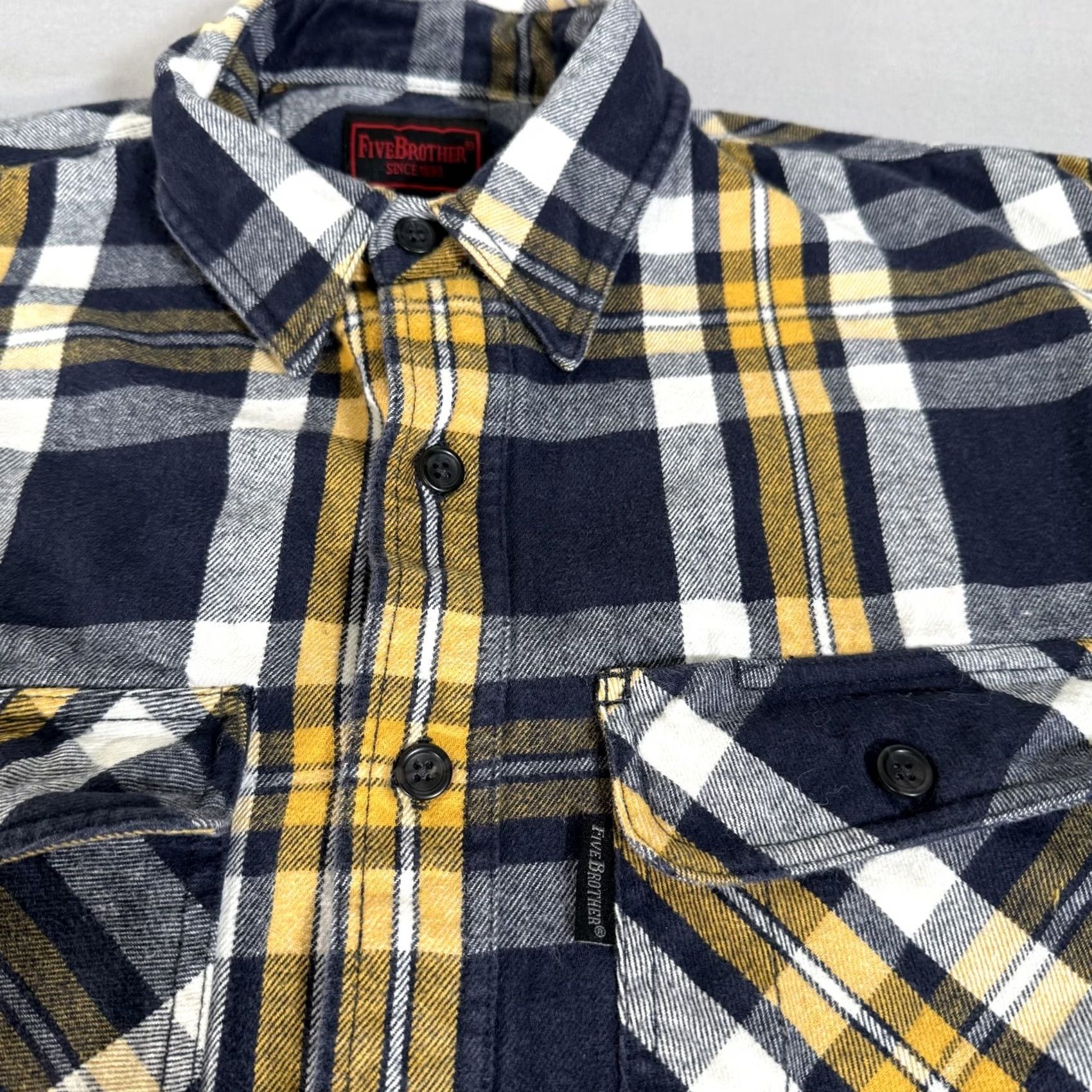 All Blues VINTAGE Five Brother Shirt Mens LT Blue Plaid Flannel Button Up Work 90s Casual Size US L / EU 52-54 / 3 - 3 Thumbnail