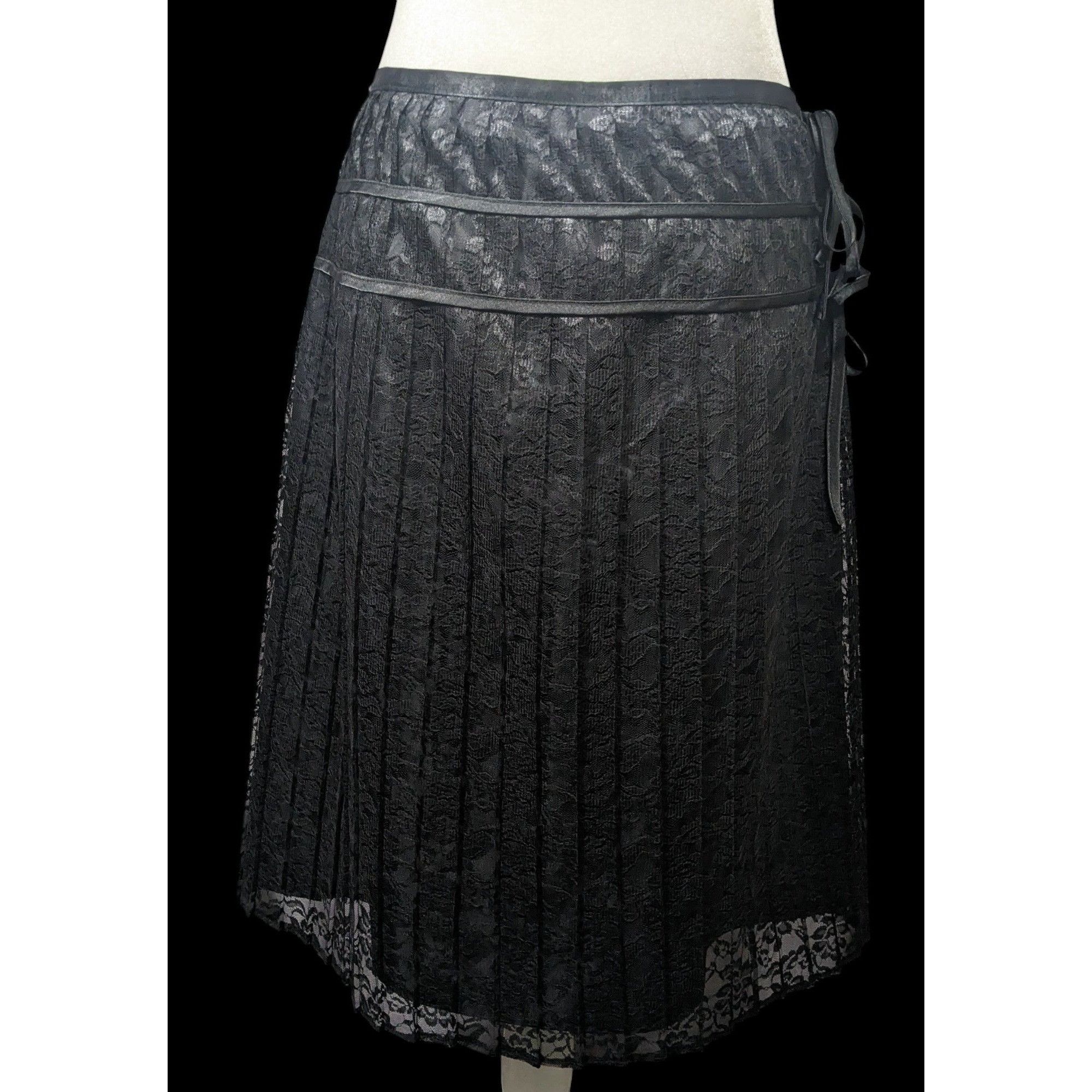 Other Apostrophe Gothic Lace Pleated Side Tie Formal Skirt Size 10 Size 32" / US 10 / IT 46 - 1 Thumbnail