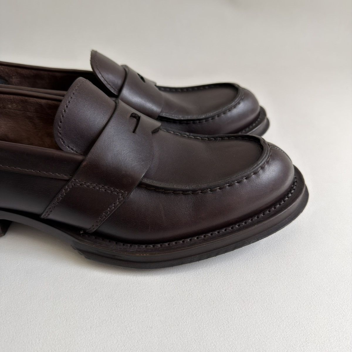 Prada Dark Brown Leather Chunky Loafers Size US 11 / EU 44 - 13 Thumbnail