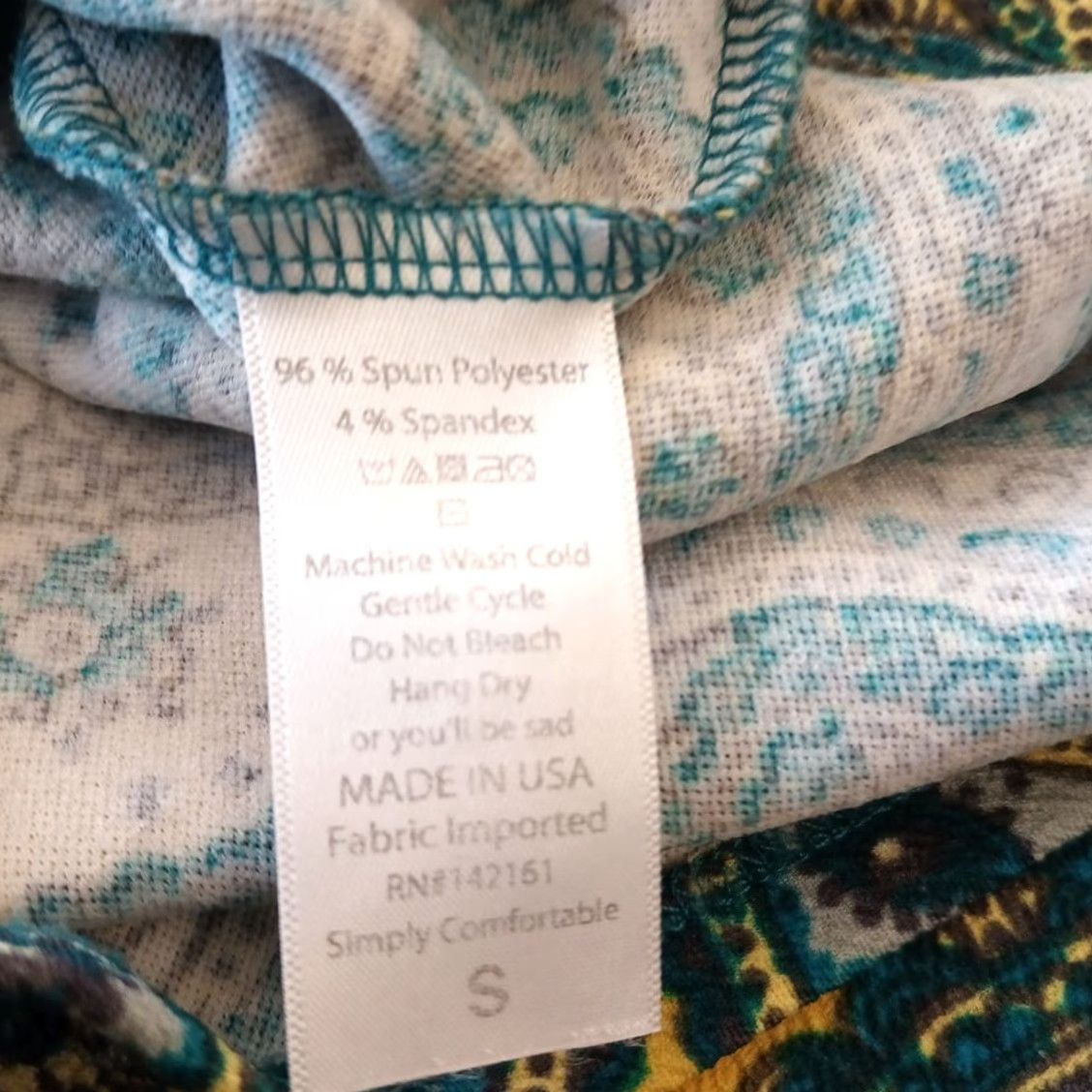 Vintage LuLaRoe Skirt Women Knee Length S Blue Geometric Knit Polyester Spandex Pencil Stretch Regular Vintage No Size 28" / US 6 / IT 42 - 6 Thumbnail