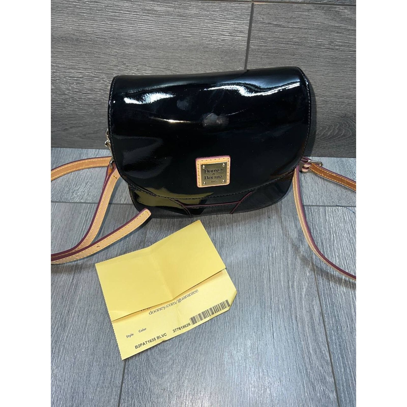 Dooney & Bourke Dooney & Bourke Patent Leather Saddle Bag Black, bag A667762 Size ONE SIZE - 2 Thumbnail