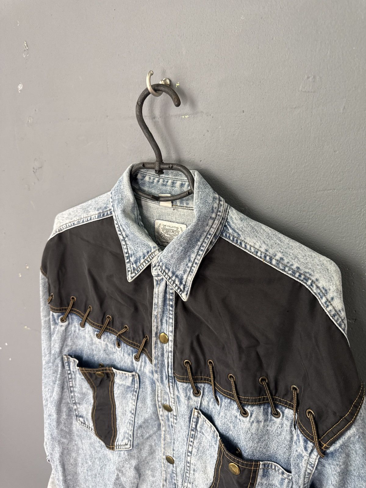 14th Addiction 🔥Sick Y2K Omkoe Leather Western Shirt Goth Punk Size US XL / EU 56 / 4 - 4 Thumbnail