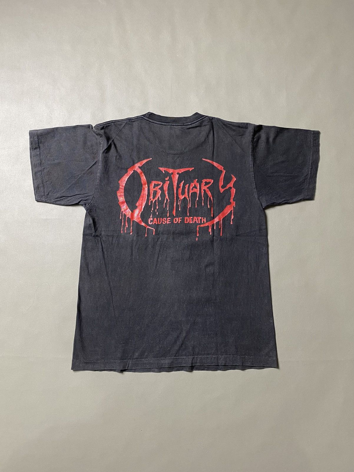 Band Tees × Vintage Vintage 90s Obituary Cause Of Death Tshirt Size US L / EU 52-54 / 3 - 2 Thumbnail