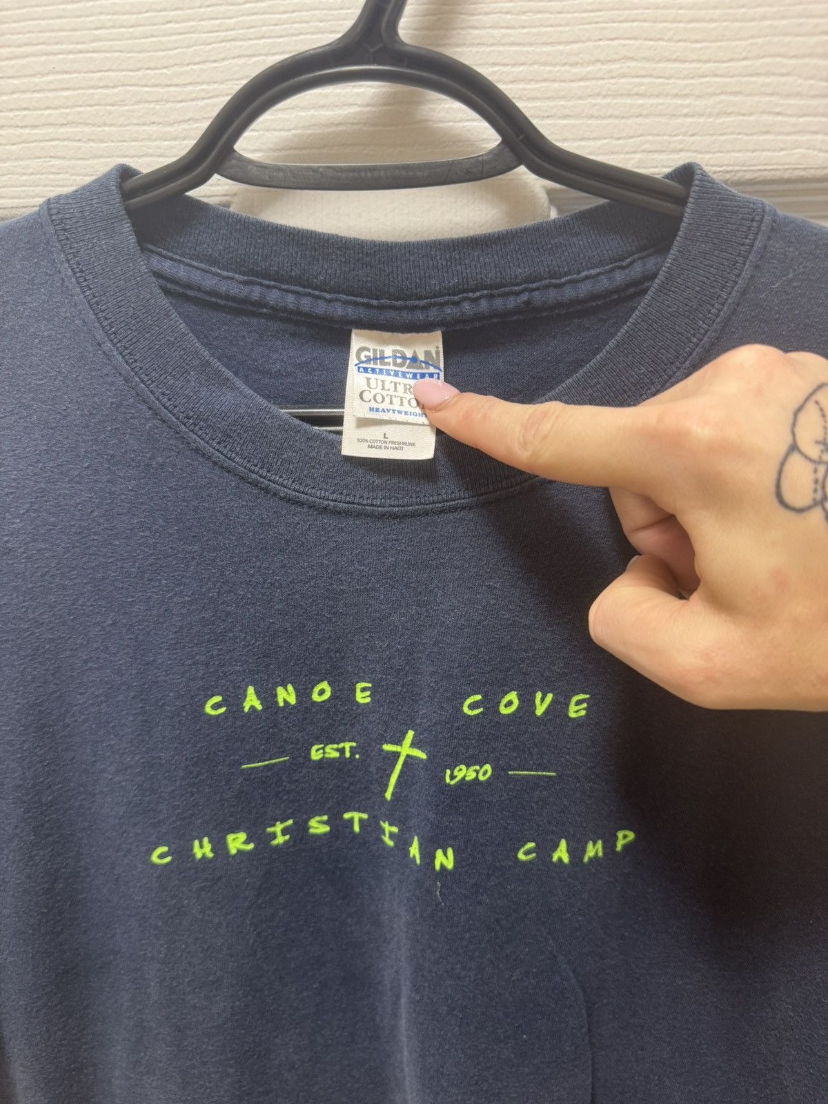 Gildan Gildan Canoe Cove Christian Camp Crew Religion Vintage Cross Size US L / EU 52-54 / 3 - 3 Thumbnail