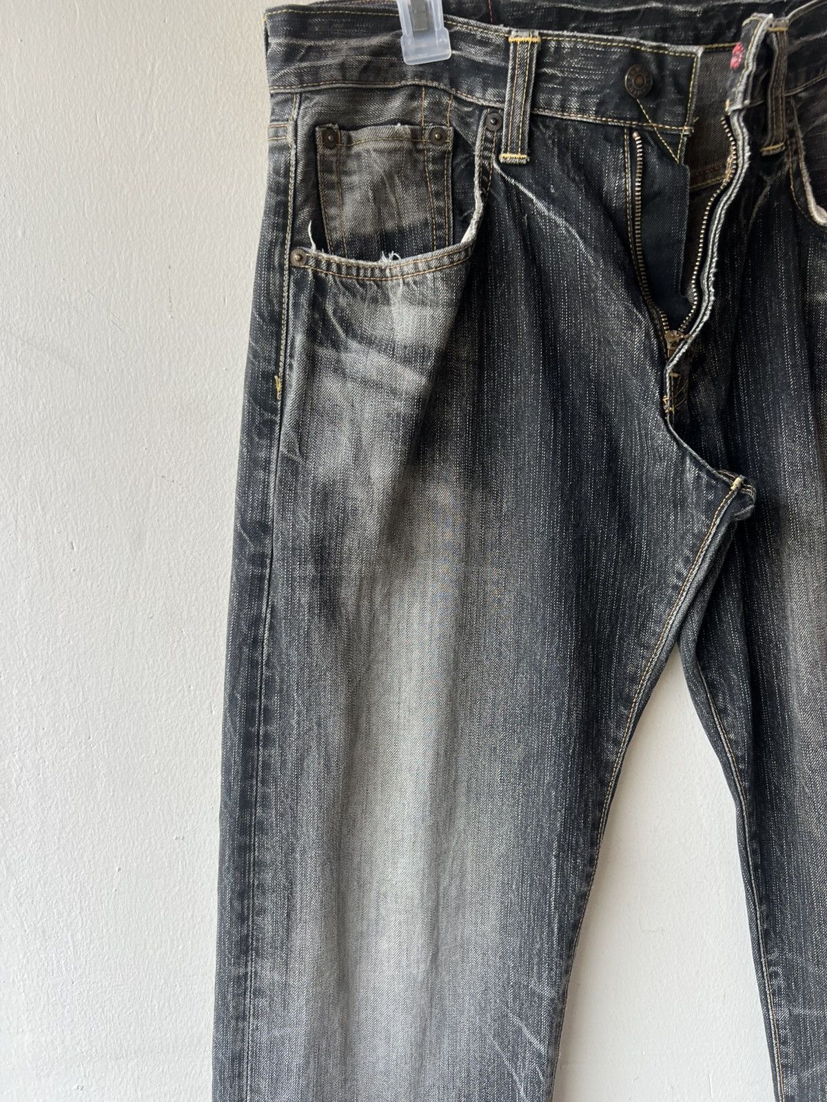 Edwin Vintage Y2K 2000s Edwin Fade Black Denim Loose Jeans Size US 31 - 11 Thumbnail