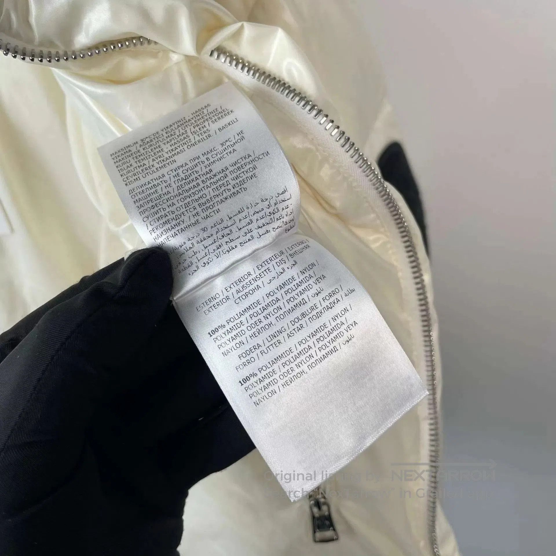 Moncler White Puffer Jacket with Graphic Print . Size US L / EU 52-54 / 3 - 7 Thumbnail