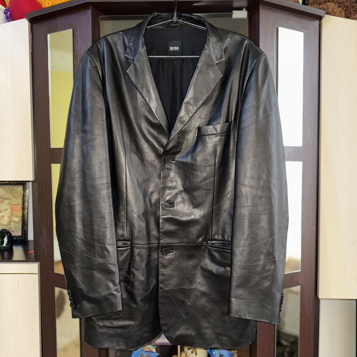 Hugo Boss Vintage 90s Hugo Boss Leather Jacket Coat Size US XL / EU 56 / 4 - 1 Thumbnail