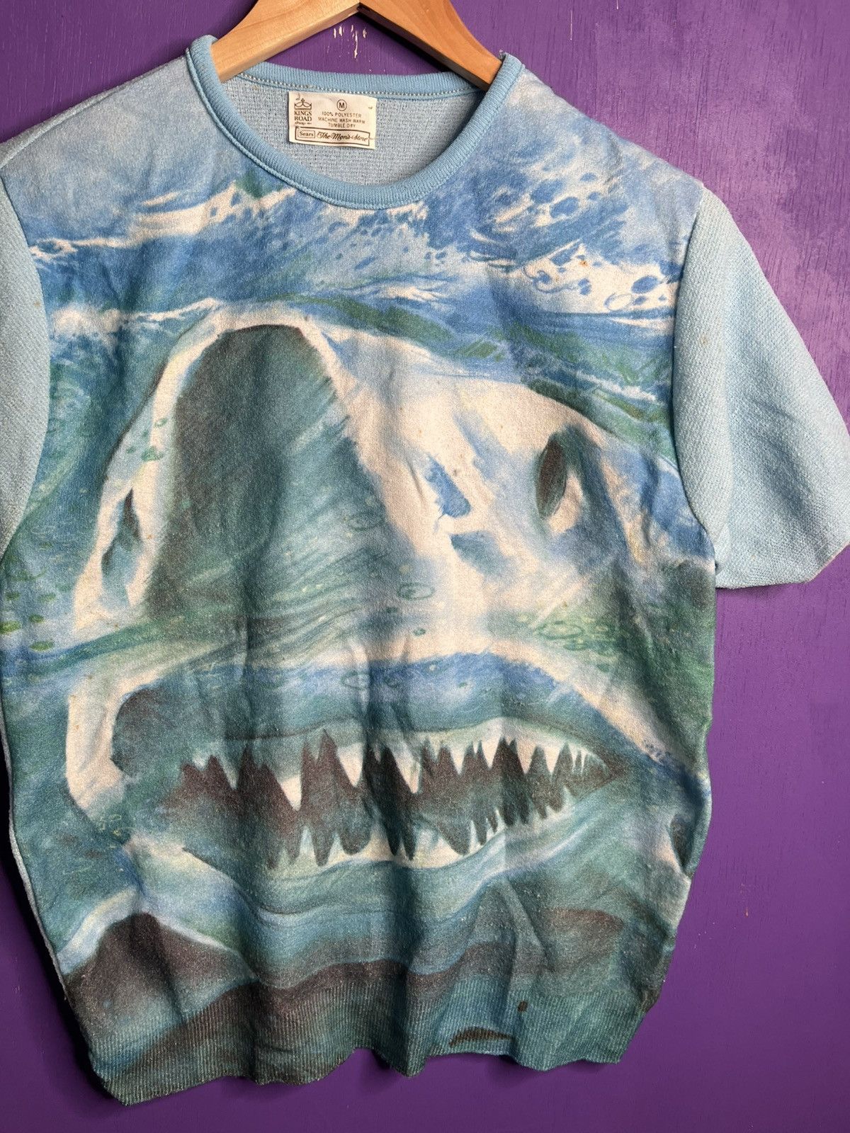 Vintage Vintage 70s Kings road Sears shark AOP t-shirt Size US M / EU 48-50 / 2 - 3 Thumbnail