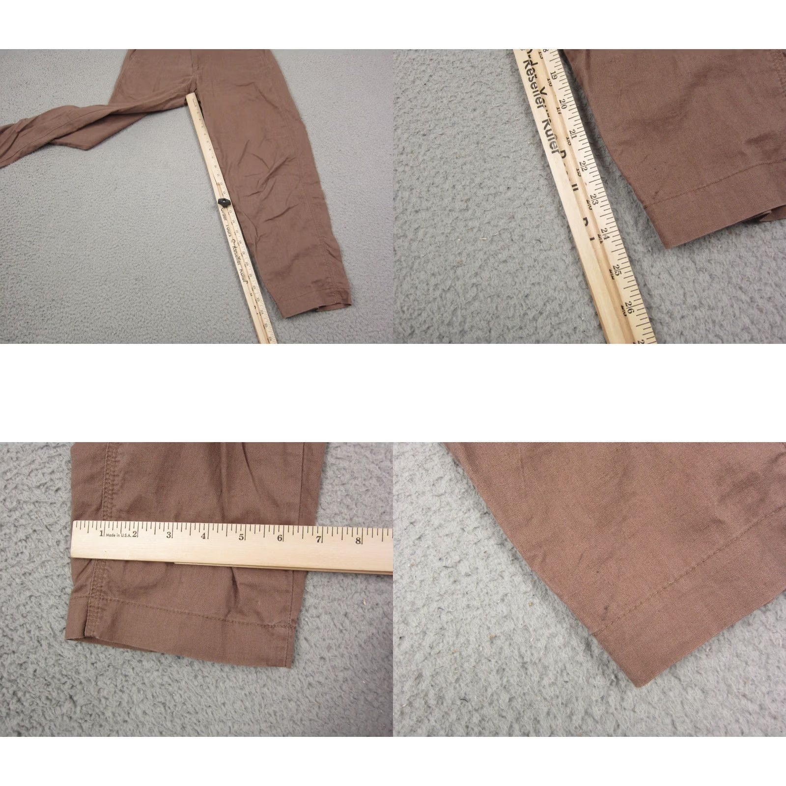 Uniqlo Uniqlo Pants Womens XS Brown Linen Cotton Straight Tapered Casual Size 26" / US 2 / IT 38 - 8 Thumbnail
