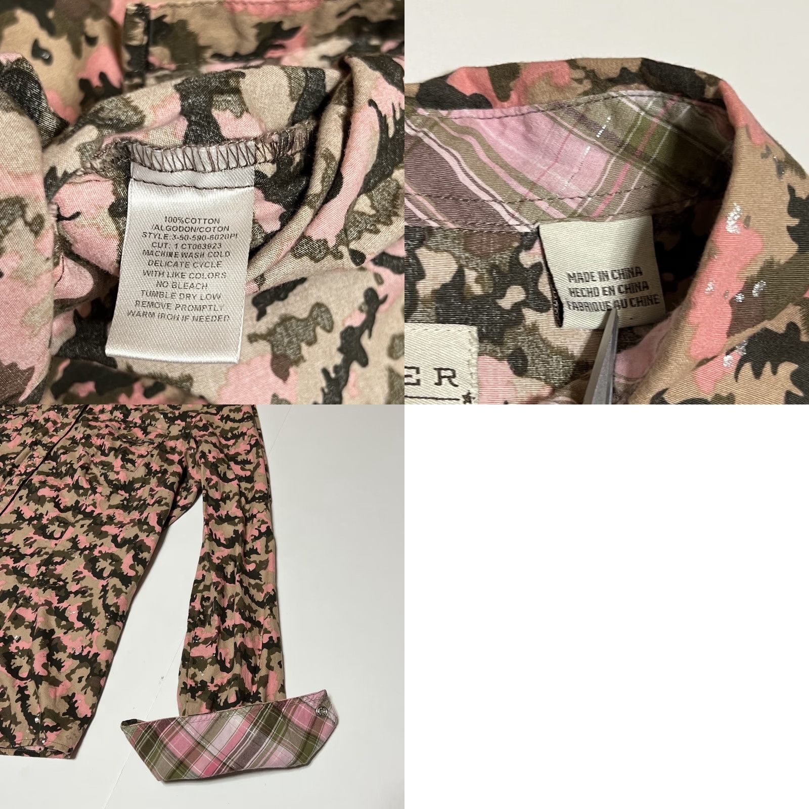 Roper Roper Long Sleeve Pearl Snap Western Shirt Juniors XL Pink Camo Silver Womens Blouse Gloss Pearl Snap Western 100% Cotton Size XL / US 12-14 / IT 48-50 - 8 Thumbnail
