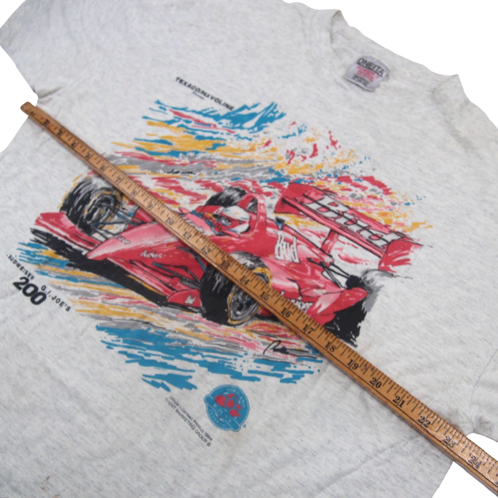 Budweiser VINTAGE Budweiser / G.I. Joe 200 Indie Racing graphic T Shirt Gray XL Mens Regular Large 200? Size US XL / EU 56 / 4 - 6 Thumbnail