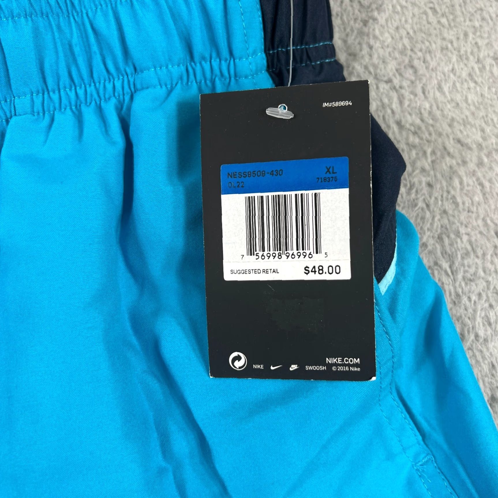 Nike Nike XL Blue Swim Trunks Mens Volley Board Shorts Lined 100% Polyester NESS9509 Size US 36 / EU 52 - 2 Thumbnail