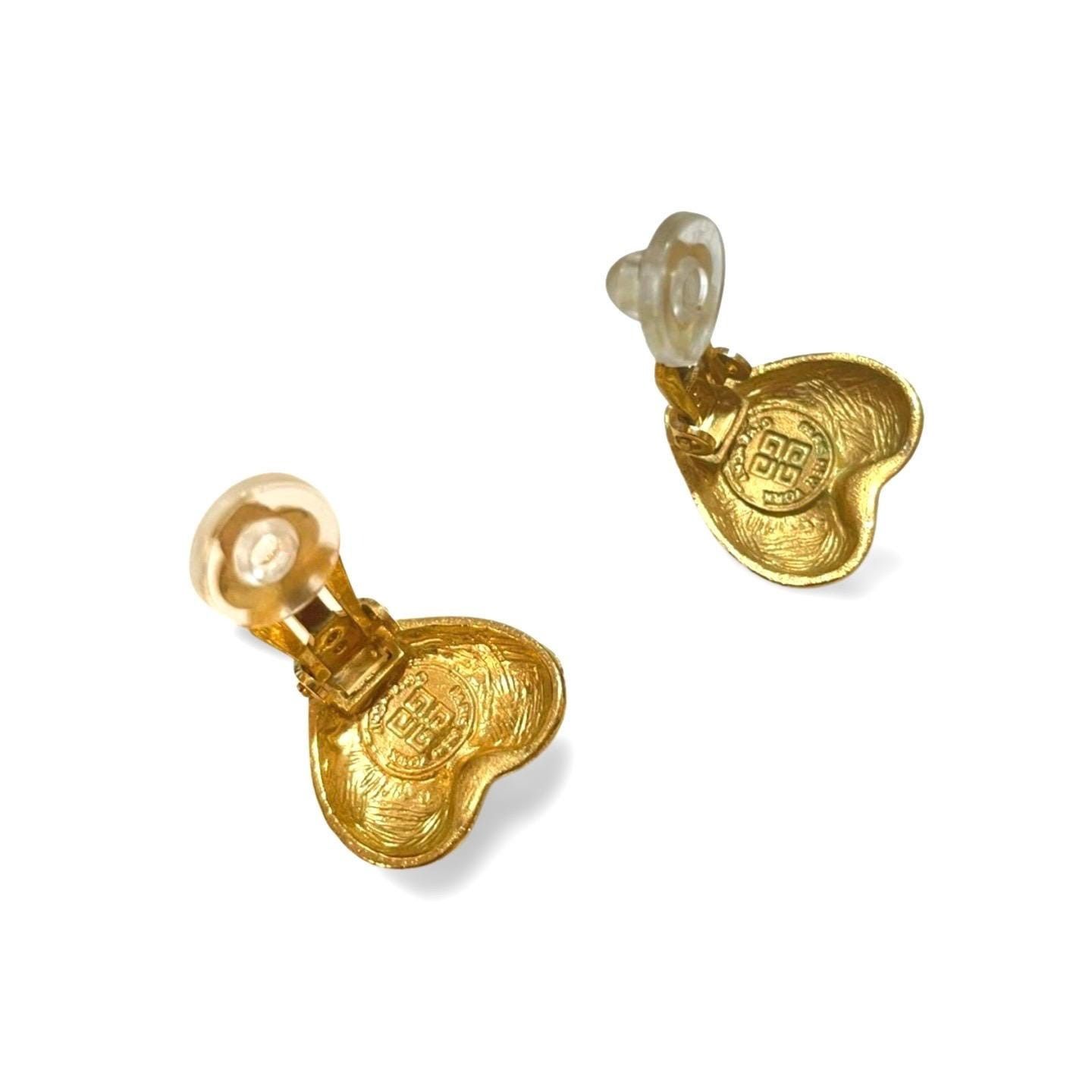 Givenchy Vintage Givenchy golden heart and logo earrings with crystal Size ONE SIZE - 8 Thumbnail