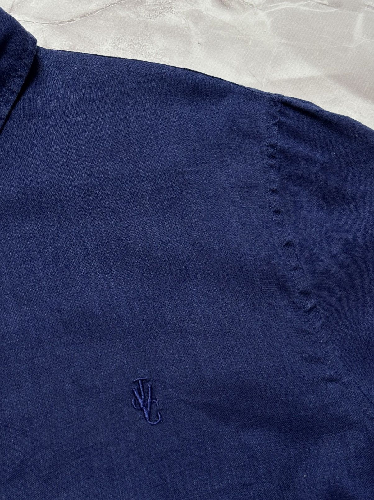 Versace × Versace Jeans Couture Versace Jeans Couture Linen Short Sleeve Shirt Blue Mens XXL Size US XXL / EU 58 / 5 - 4 Thumbnail