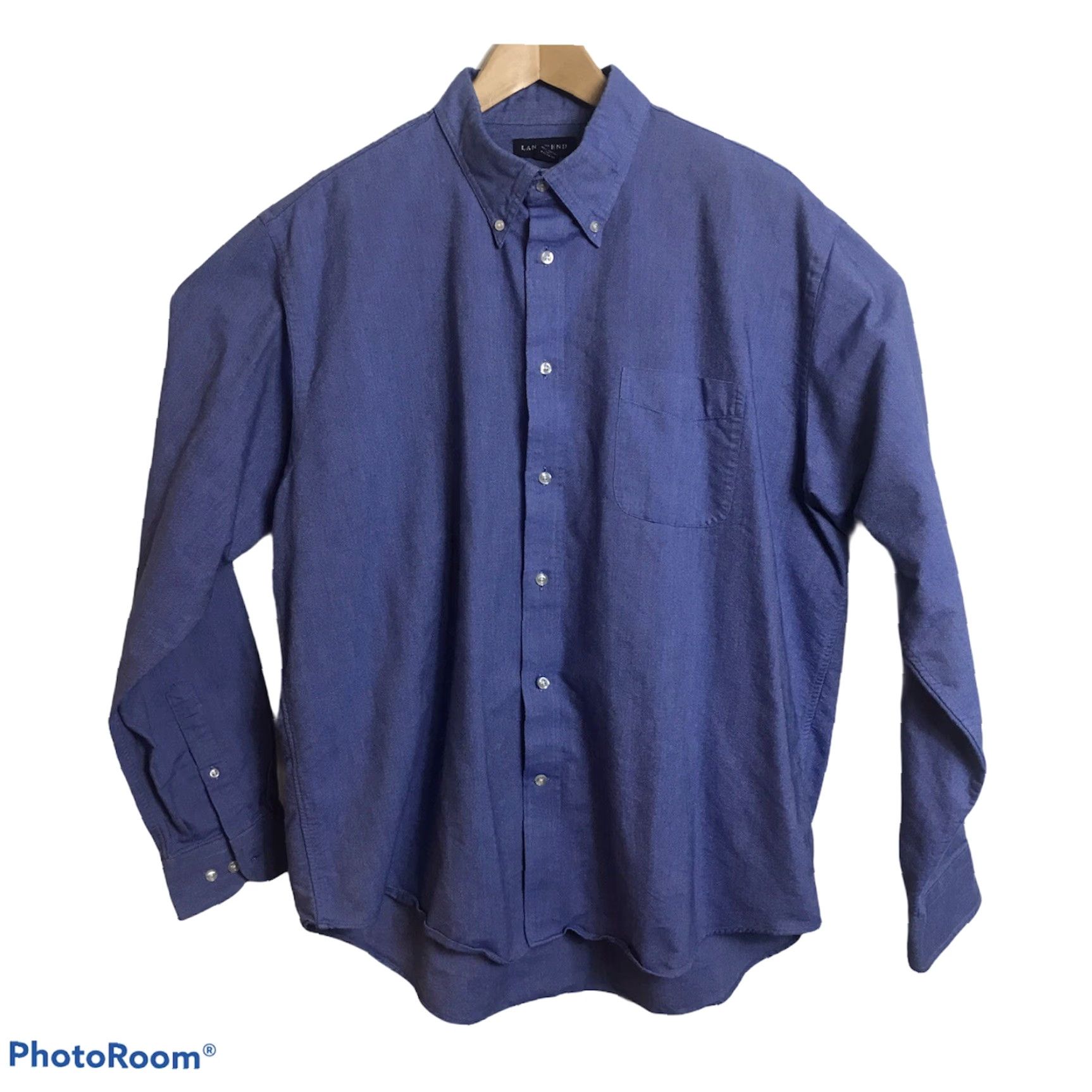 Lands' End Lands' End Shirt Mens XL Blue Button-Down Long Sleeve Cotton Blend Size US XL / EU 56 / 4 - 3 Thumbnail