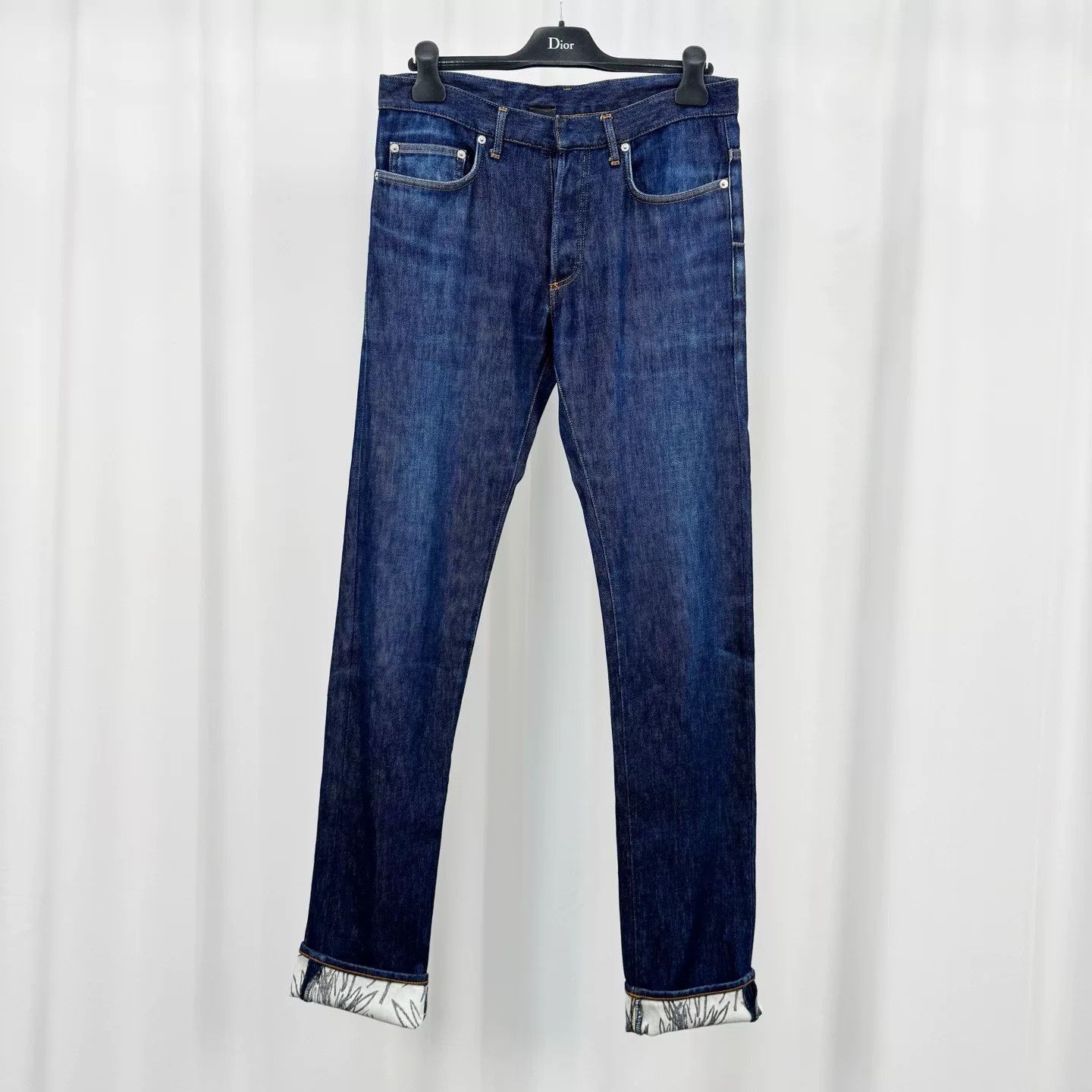 Dior Dior Painted Hem Washed Jeans Size US 31 - 1 Thumbnail