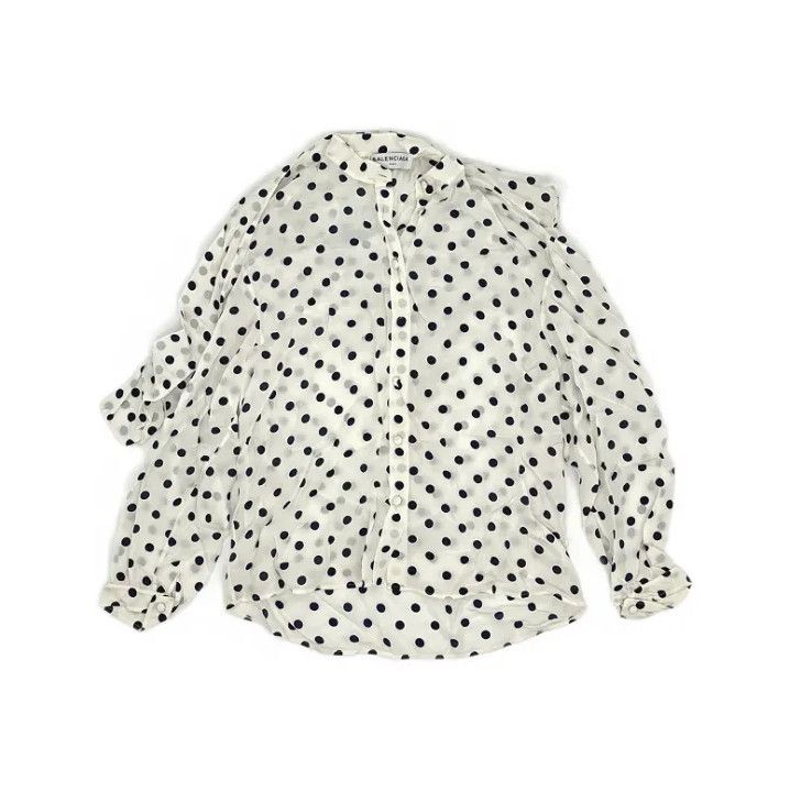 Balenciaga Balenciaga Polka Dot Button-Up Shirt Size S / US 4 / IT 40 - 1 Thumbnail