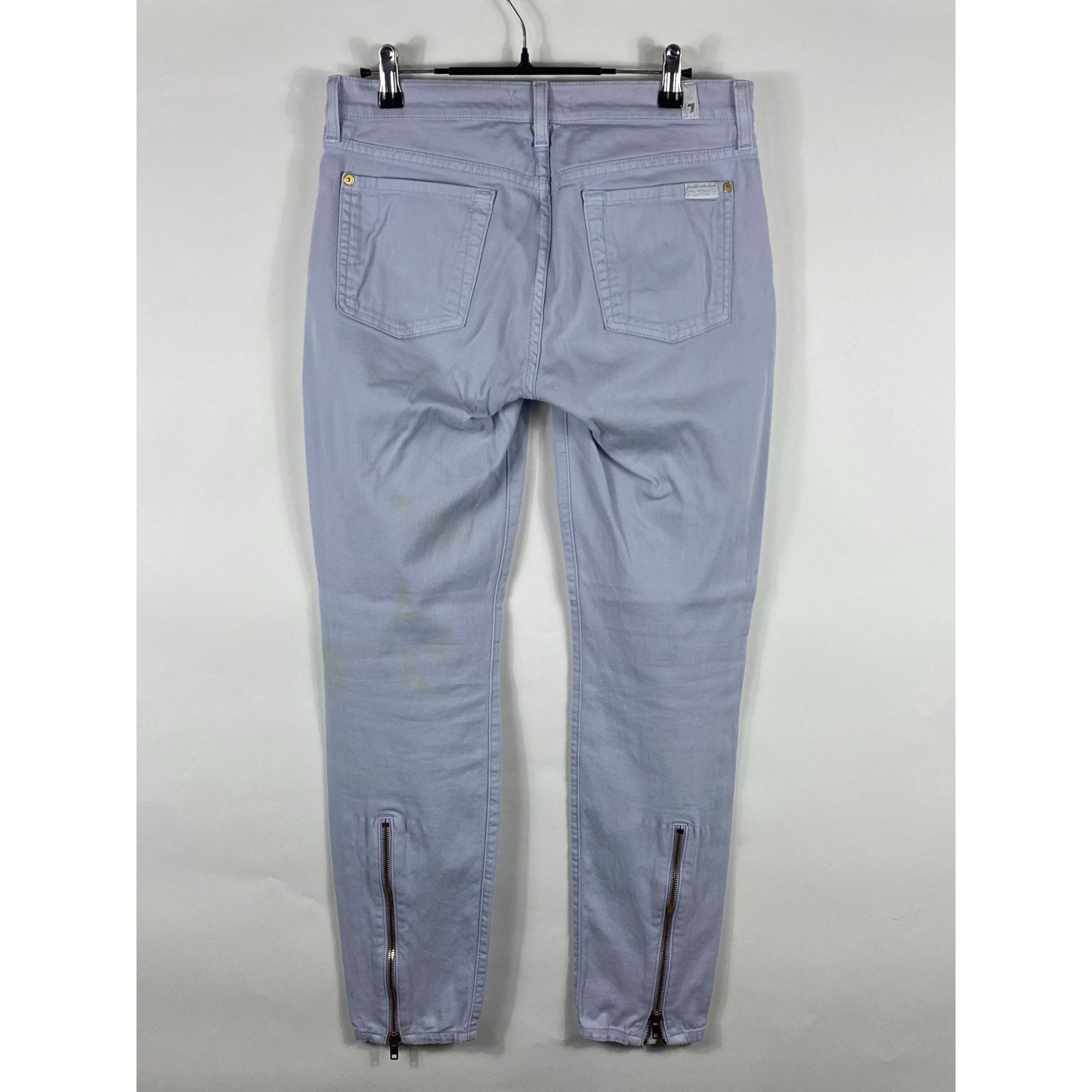 Other Seven for All Mankind Ankle Zip Slim Tapered Denim Jeans 29x Size 29" - 2 Thumbnail