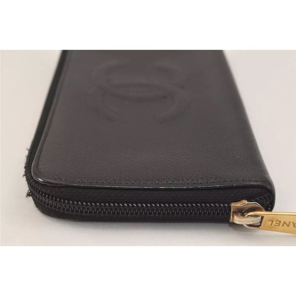 Chanel EUC Chanel CC logo caviar leather long zip around wallet Size ONE SIZE - 4 Thumbnail