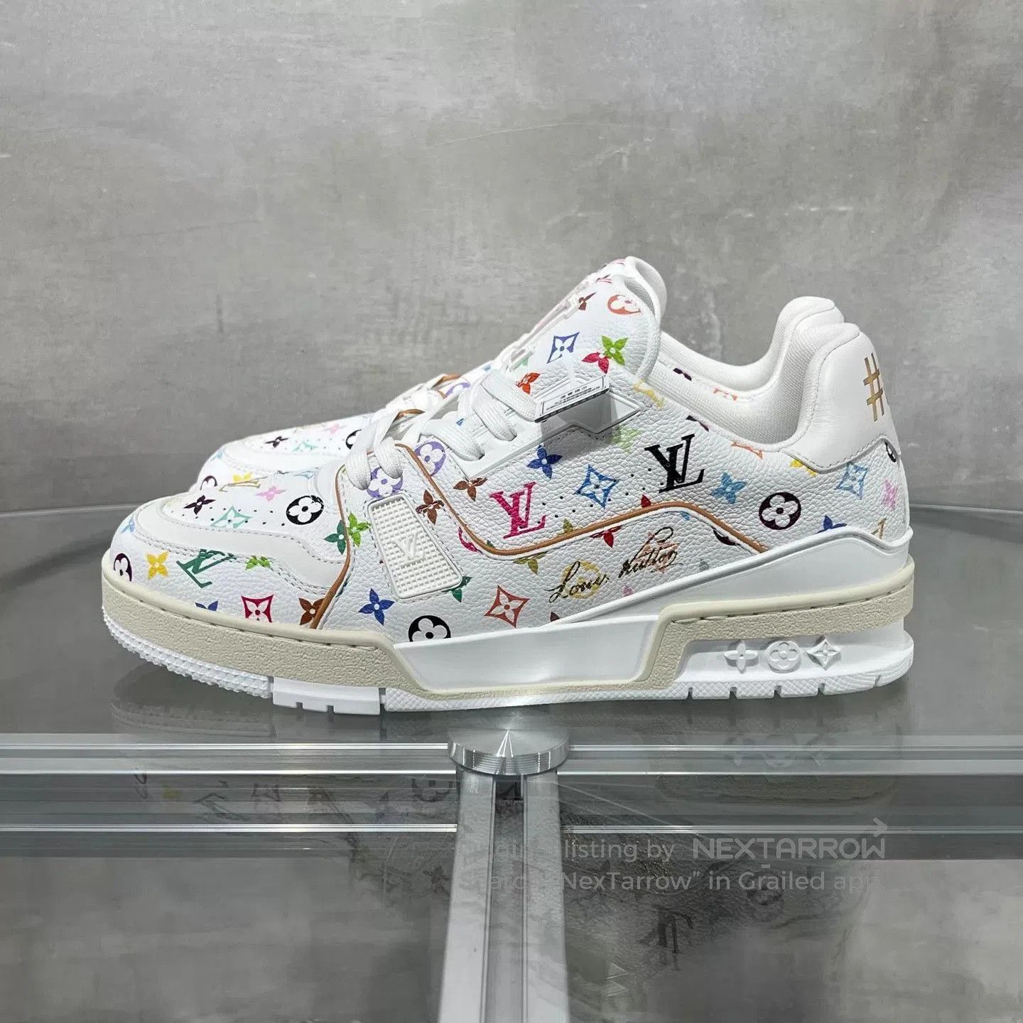 Louis Vuitton White Colorful Print Low. Size US 7.5 / EU 40-41 - 3 Thumbnail