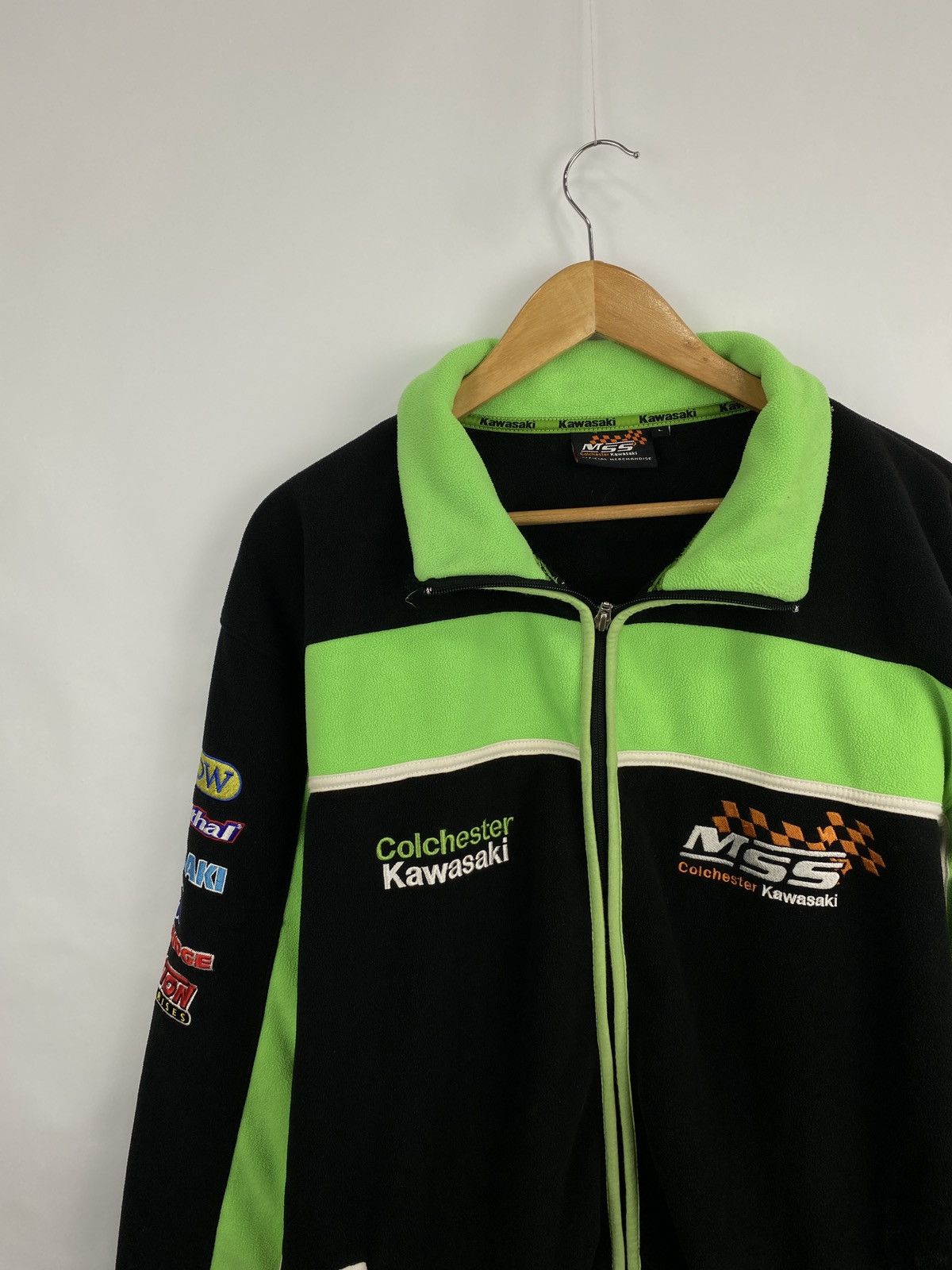 Japanese Brand 🇯🇵 Vintage Kawasaki Racing Nascar Moto Fleece Retro Rare Size US XL / EU 56 / 4 - 6 Thumbnail
