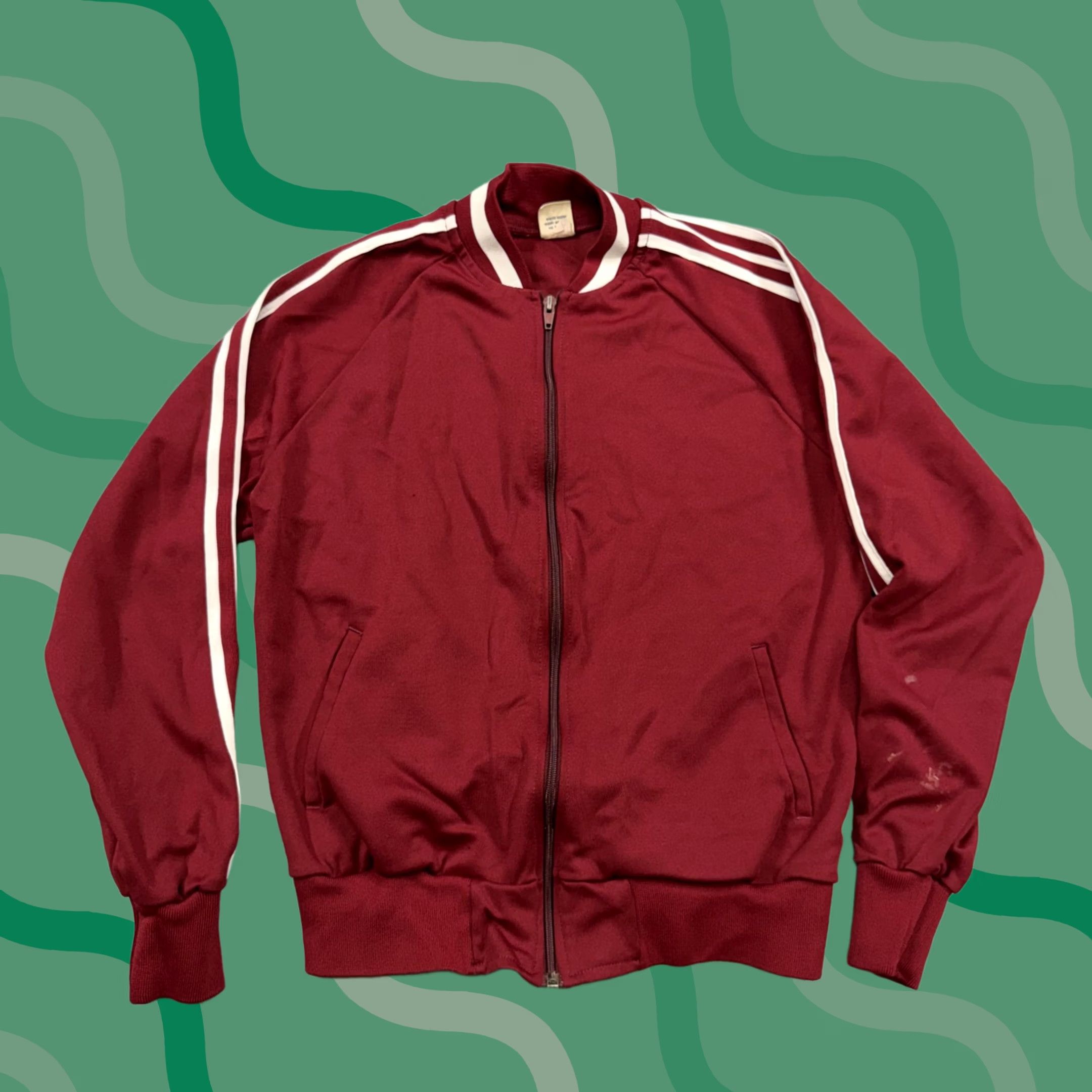 KEEN Cliff Keen Jacket Mens M Red Stripe Bomber Full Zip Pockets Lightweight Knit Polyester Stand-Up Collar Sports Wrestling Gym & Training Size US M / EU 48-50 / 2 - 1 Thumbnail