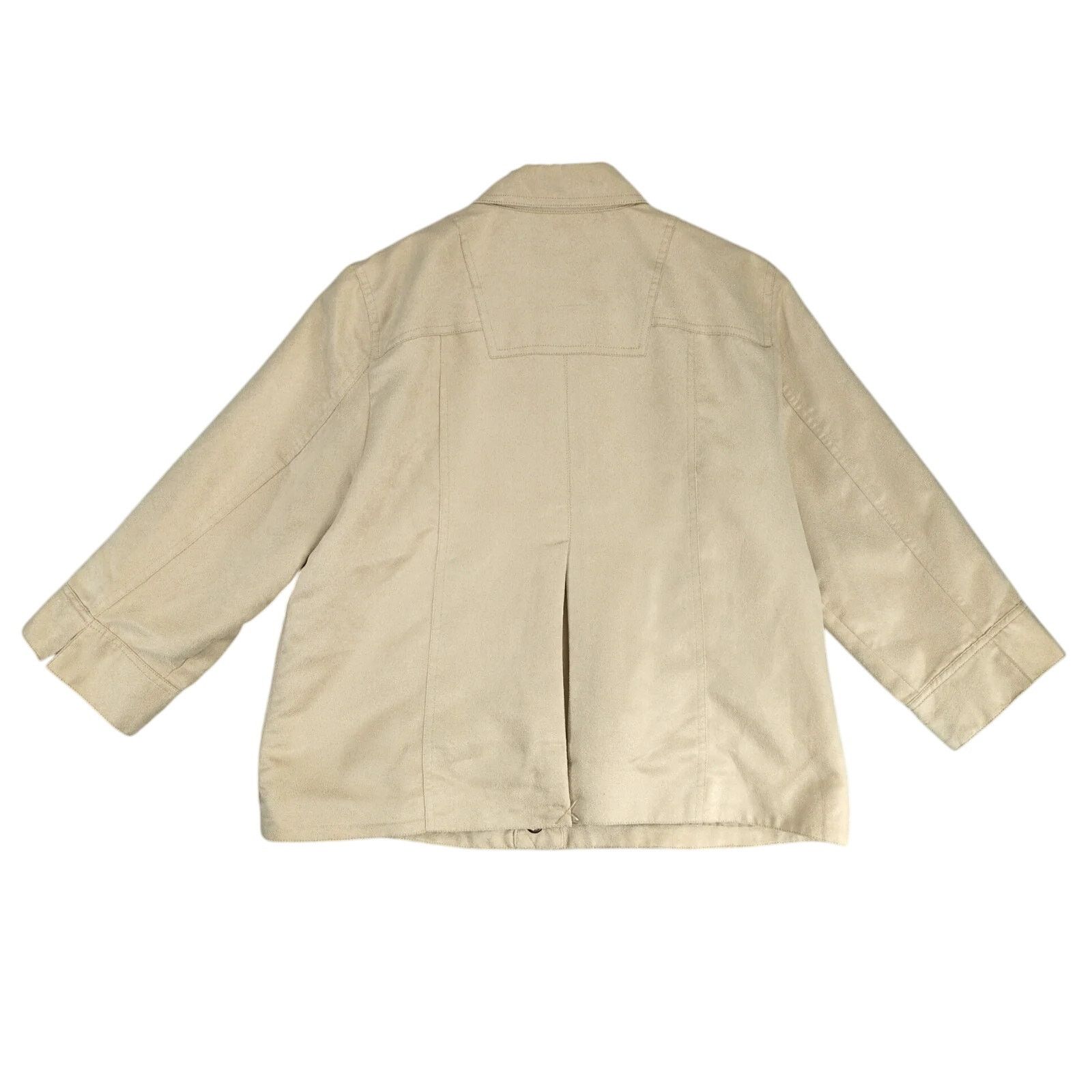 Coldwater Creek Coldwater Creek Beige Faux Suede Jacket Womens 14 Microfiber Size XL / US 12-14 / IT 48-50 - 2 Thumbnail