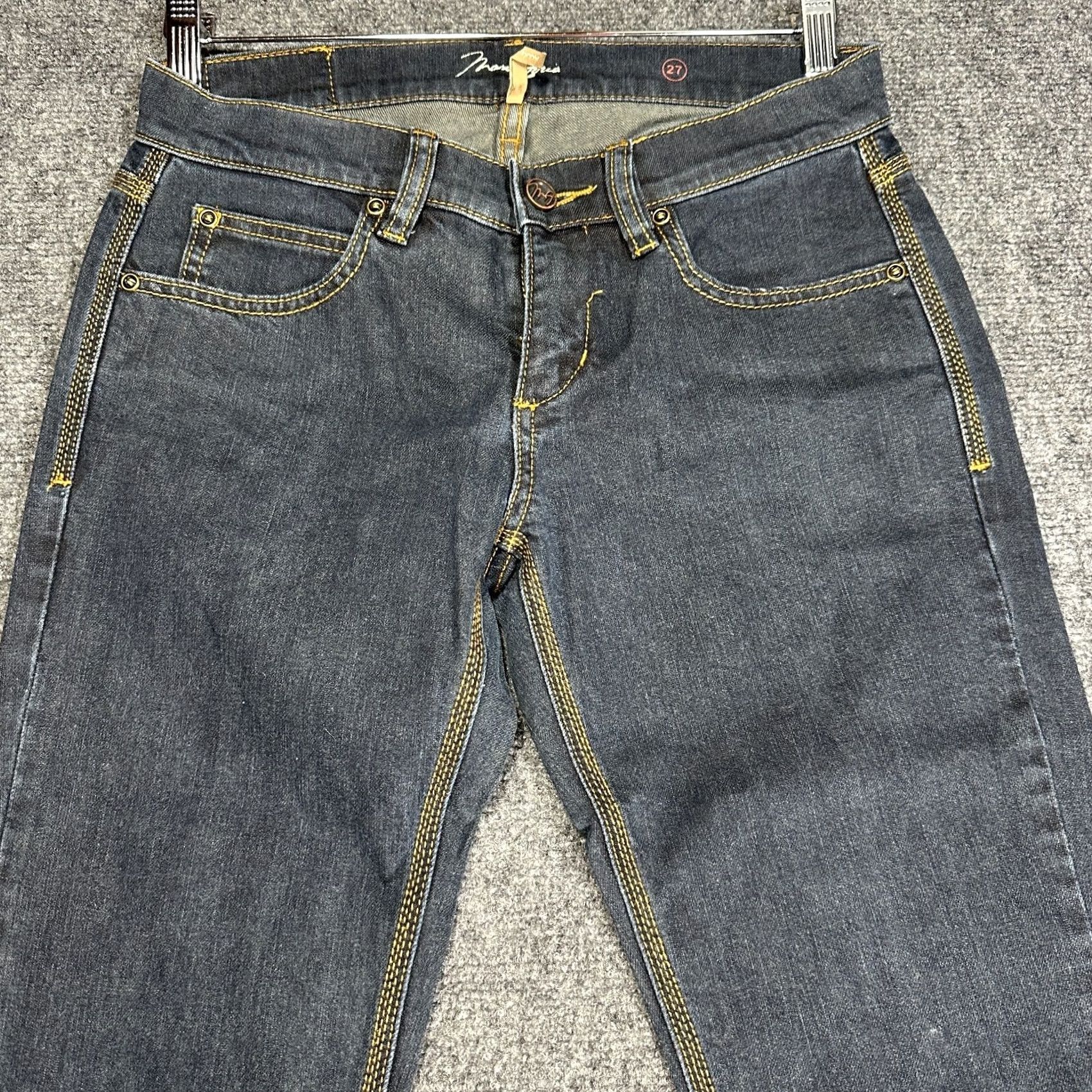 Bcbgmaxazria Max Azria Jeans Womens 27 Straight Leg Dark Wash Cotton Stretch Pockets Size 27" / US 4 / IT 40 - 3 Thumbnail