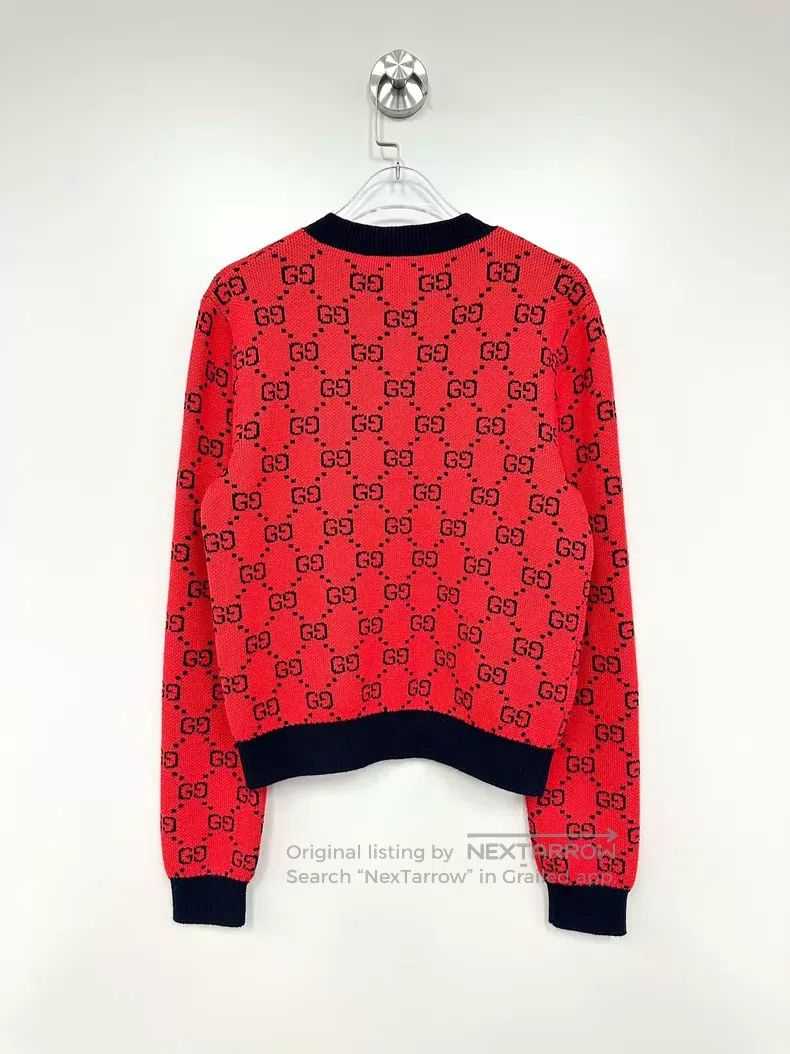 Gucci Gucci Red double G full print logo knitted cardigan coat Size XS / US 0-2 / IT 36-38 - 2 Thumbnail